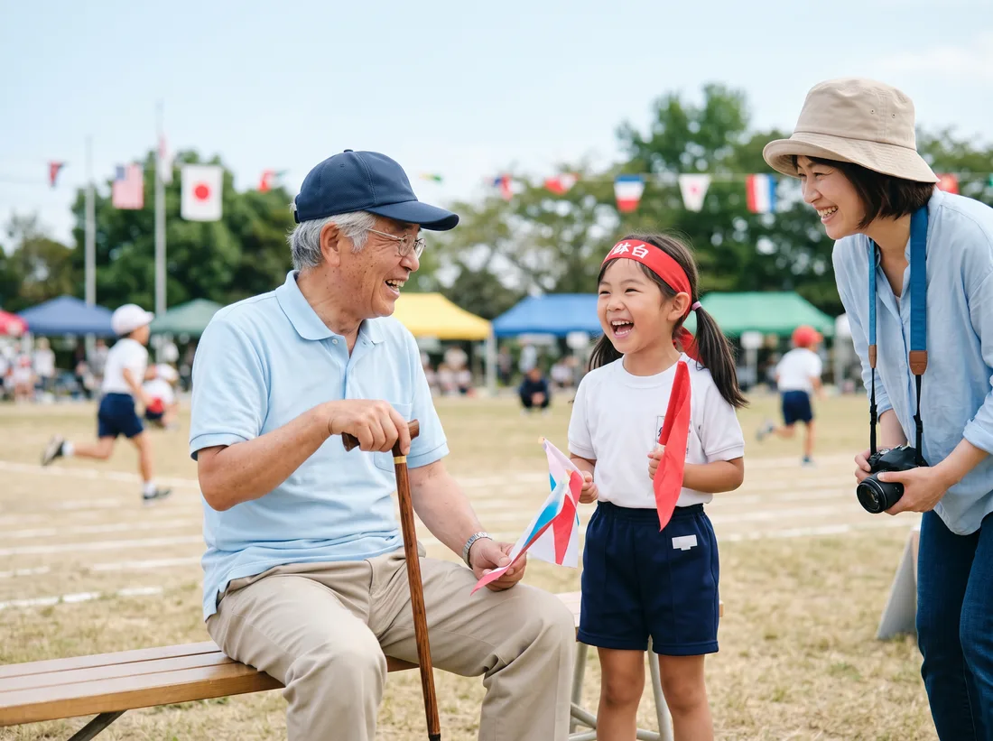 お孫さんの運動会に、間に合った。
