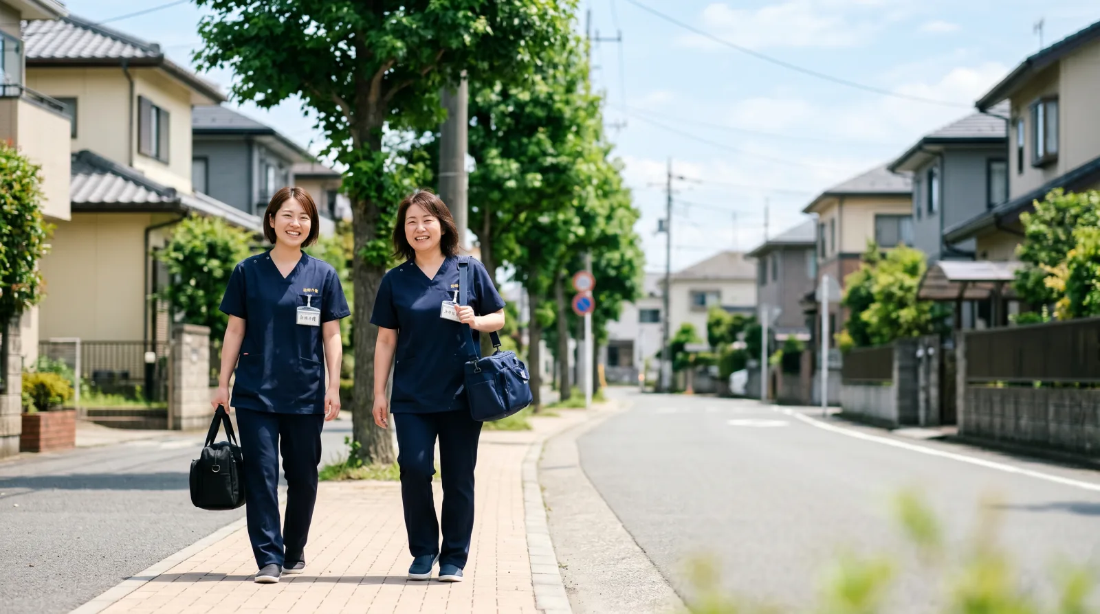 訪問介護に向かう介護スタッフ