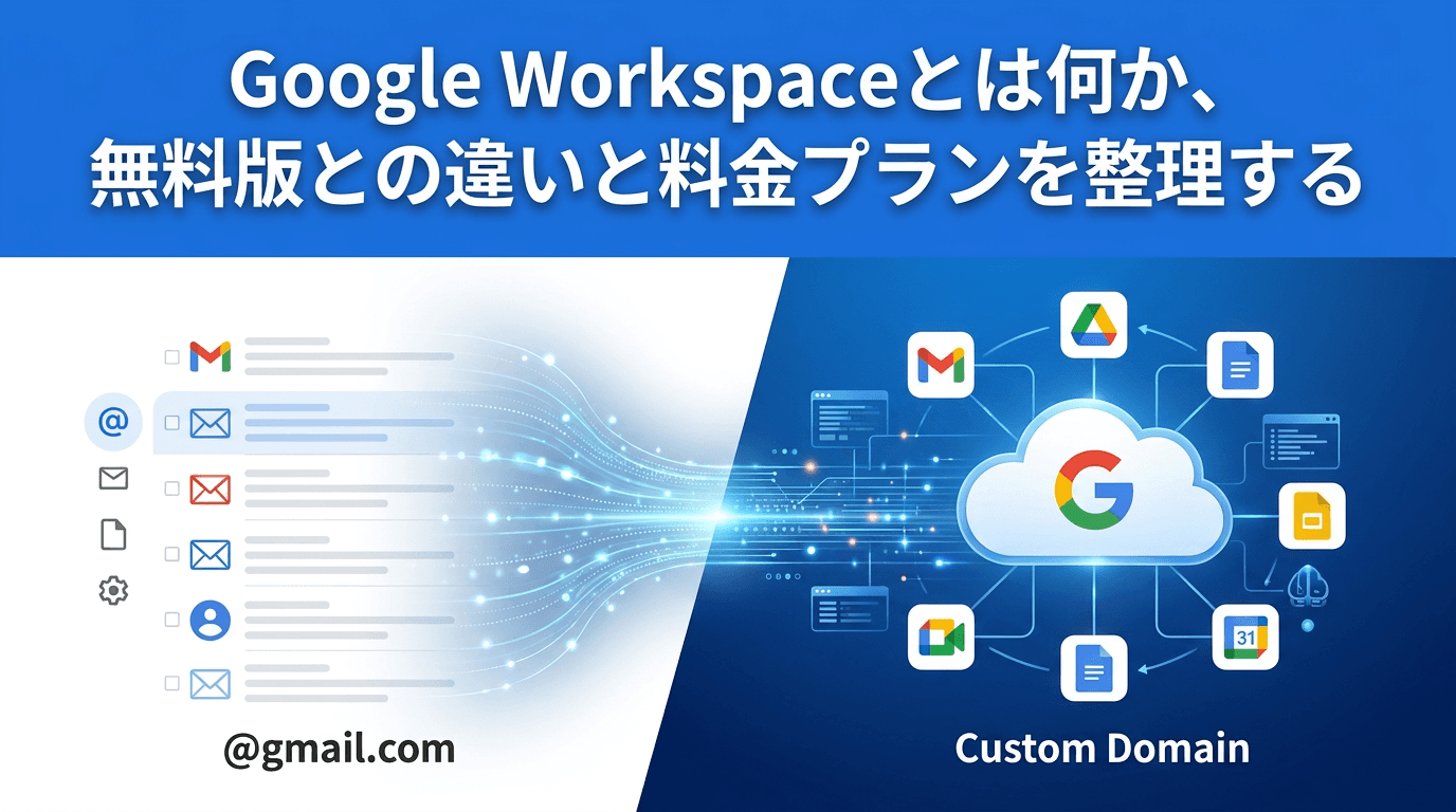 Google Workspaceとは何か、無料版との違いと料金プランを整理する