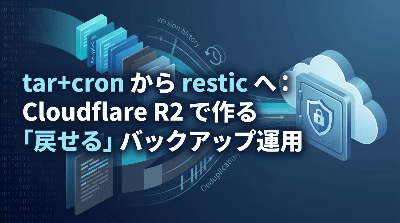 tar+cron から restic へ:Cloudflare R2 で作る「戻せる」バックアップ運用