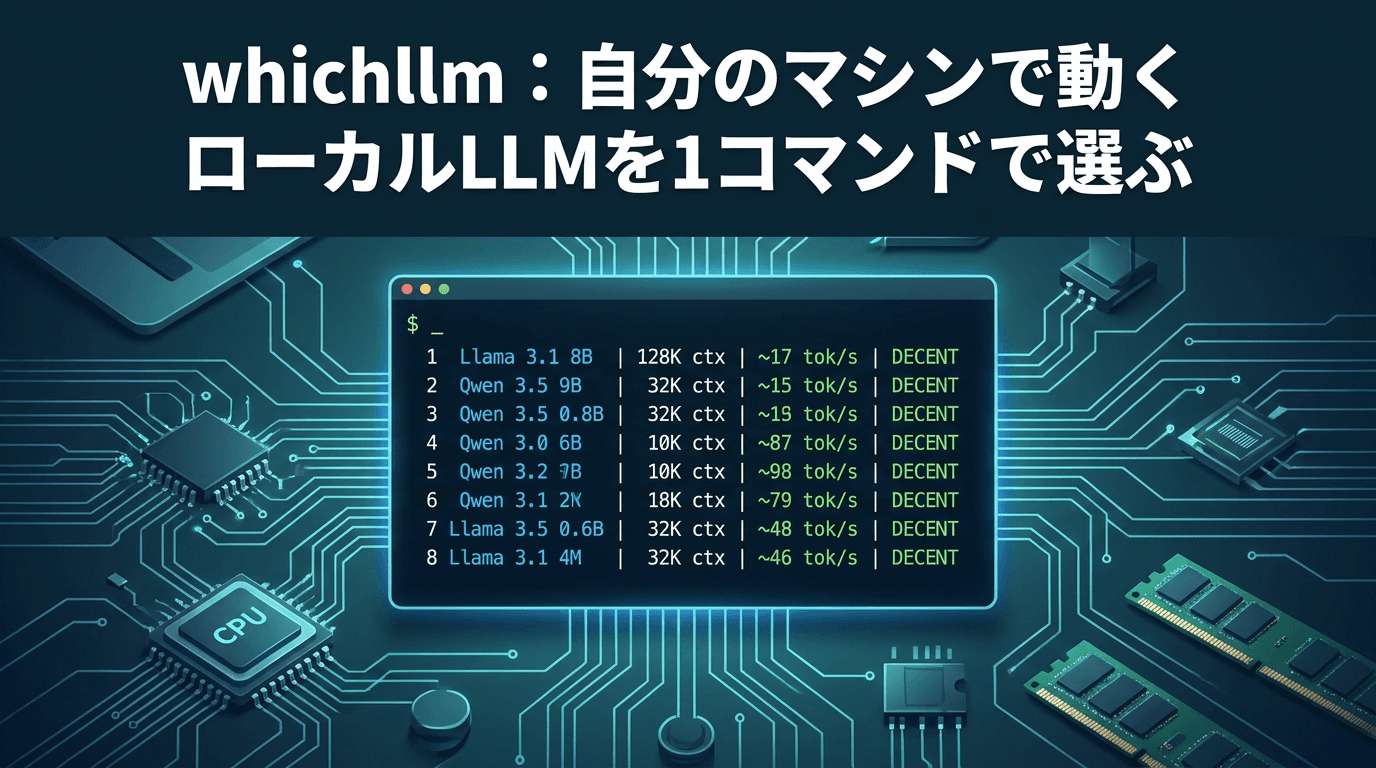 whichllm:自分のマシンで動くローカルLLMを1コマンドで選ぶ